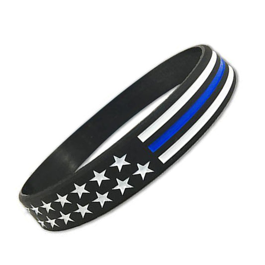 Police Appreciation Blue Line Wristband