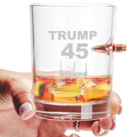 Real Bullet Trump 45 Whiskey Glass
