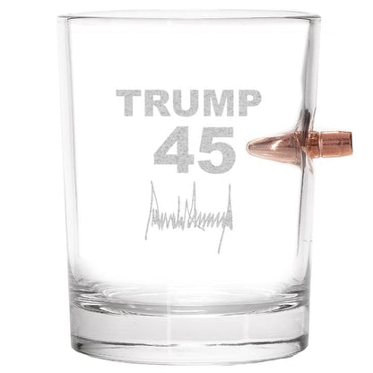 Real Bullet Trump 45 Whiskey Glass