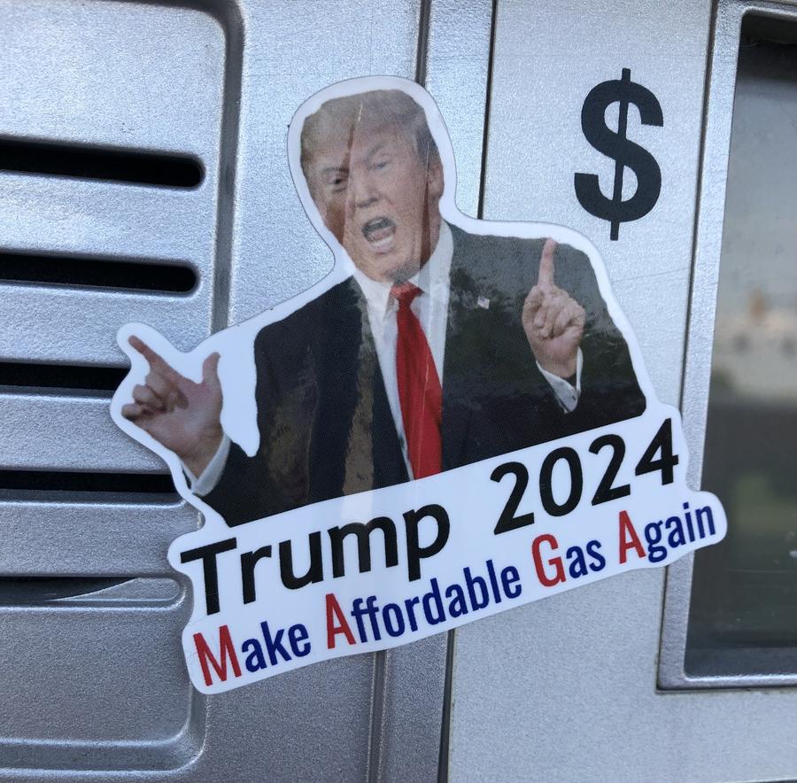 "TRUMP 2024" GAS PUMP STICKER